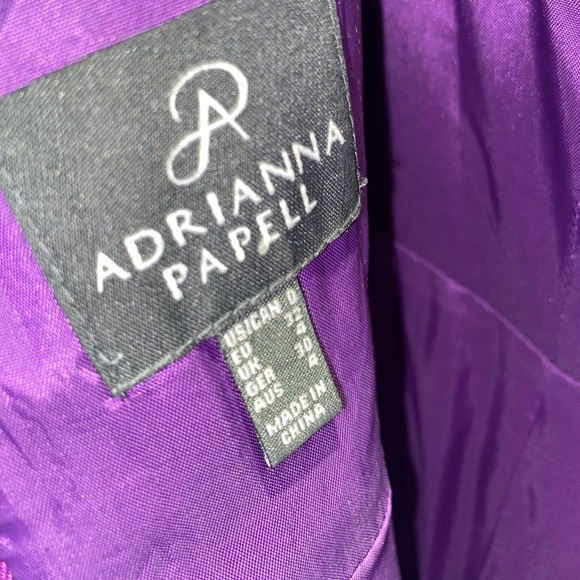 Adrianna Papell Red Pink Purple Floral Gown - Picture 4 of 8